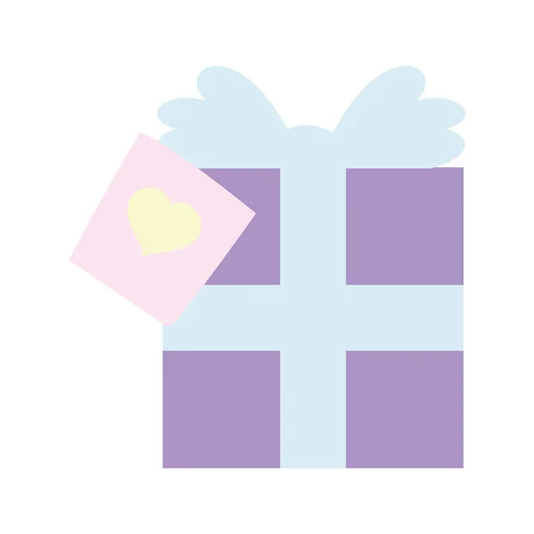 Felice valentines giorno, scatola regalo e amore cuore della carta — Vettoriale Stock