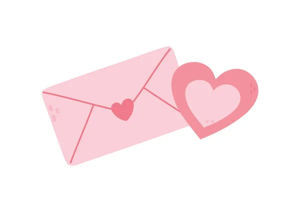 Feliz dia dos namorados, corações amor envelope carta sentimento — Vetor de Stock