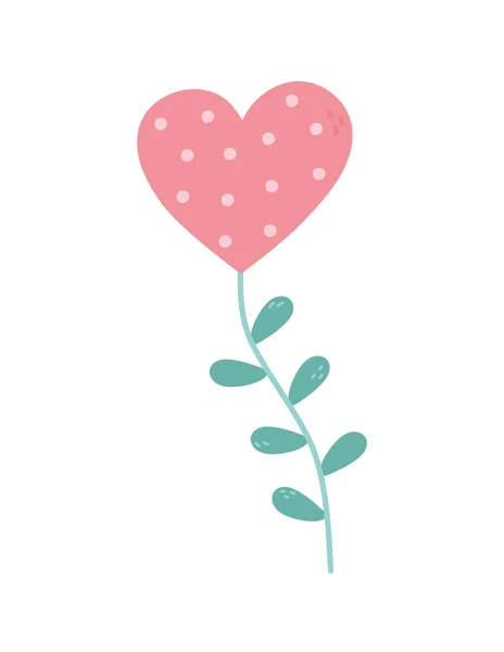 Feliz dia dos namorados, flor em forma de coração amor decoração — Vetor de Stock