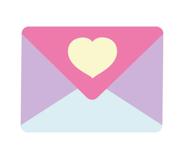 Feliz día, carta postal amor carta sobre correo — Vector de stock
