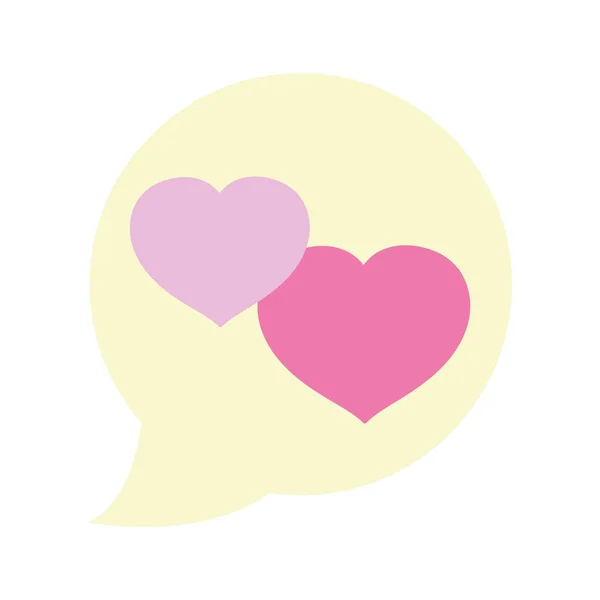 Feliz dia dos namorados, discurso bolha corações mensagem de amor — Vetor de Stock