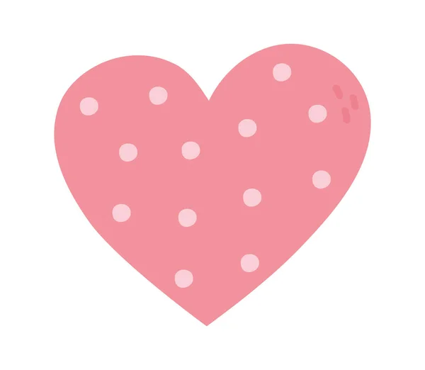 Gelukkige Valentijnsdag, gestippelde hart liefde romantisch — Stockvector