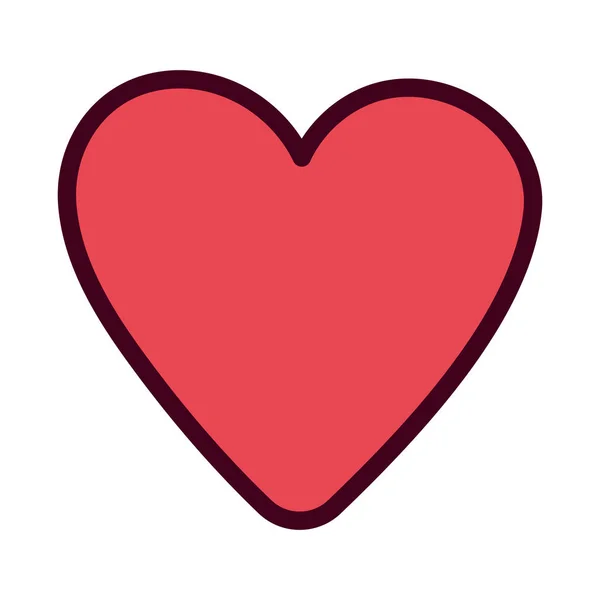 행복 한 발렌틴의 날, 빨간 하트는 로맨틱 한 아이콘을 사랑합니다. — 스톡 벡터