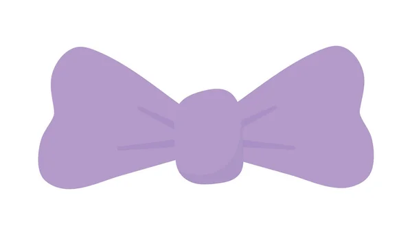 Purple bow tie accessory fashion icon — Stock Vector