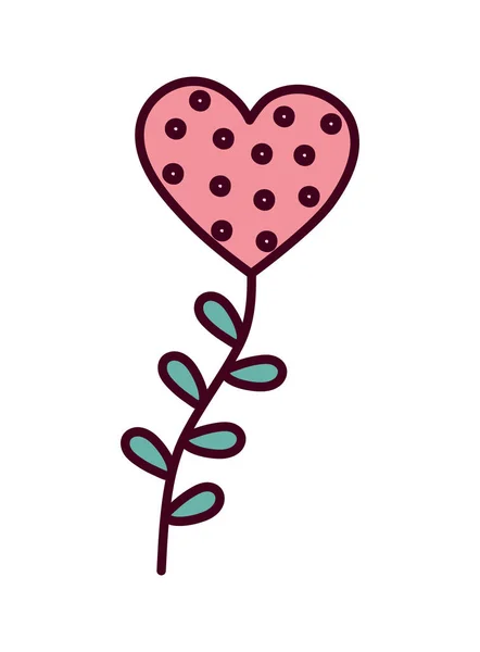 Feliz dia dos namorados, flor em forma de coração amor decoração — Vetor de Stock