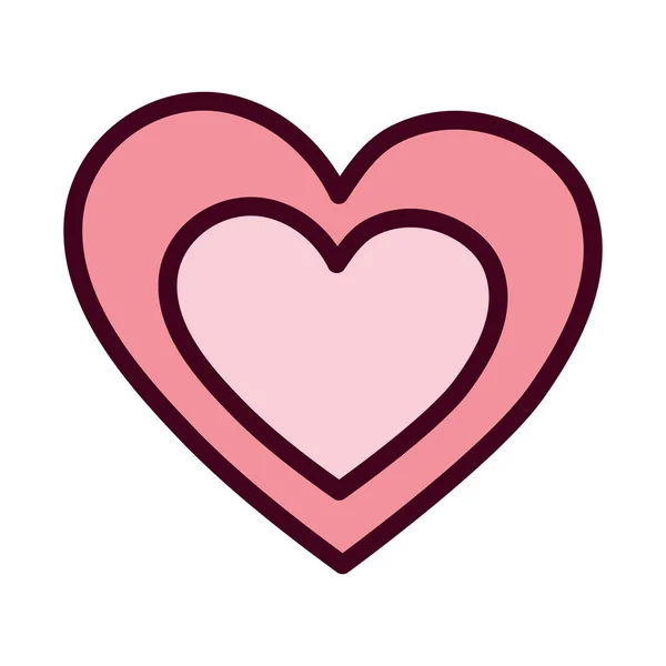 Día feliz, los corazones aman la decoración romántica. — Vector de stock