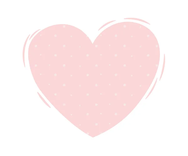 Šťastný Valentýn, růžové srdce milují romantickou ikonu — Stockový vektor