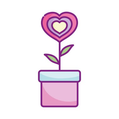 Sevgililer günün kutlu olsun, saksı çiçekli kalp dekorasyonun kutlu olsun.