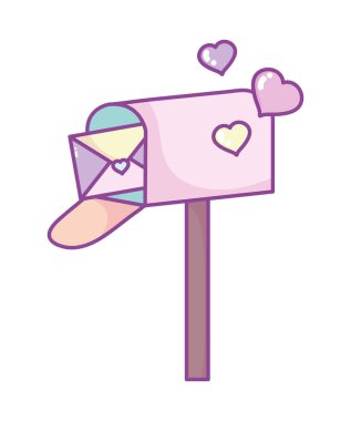 Sevgililer günün kutlu olsun, posta kutusu zarfı mektup romantik kalpler aşk