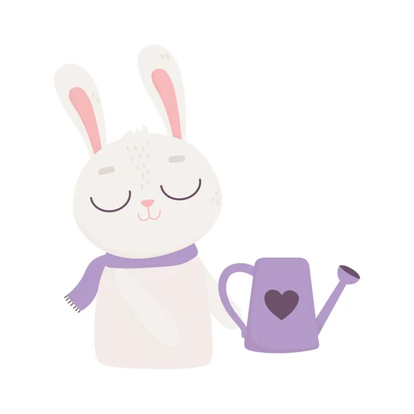 Sevgililer günün kutlu olsun, tatlı tavşancık sulandırıcı kalp aşkı — Stok Vektör