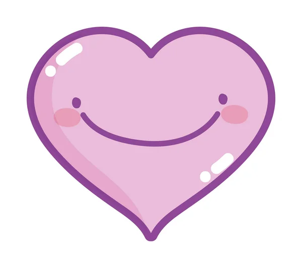 Feliz jornada, sonriente caricatura de amor al corazón — Vector de stock