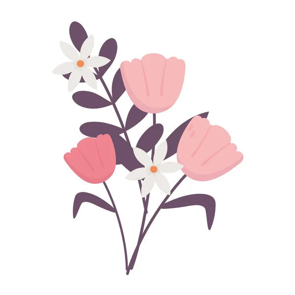 Милі квіти листя пелюсток прикраса природи — стоковий вектор