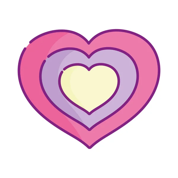 Boldog Valentin nap, szív szerelem romantika érzések dekoráció — Stock Vector