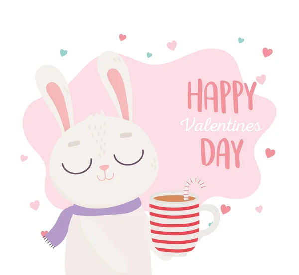 Dia feliz, lindo racimo con chocolate de taza y amor por la caña de dulces. — Vector de stock