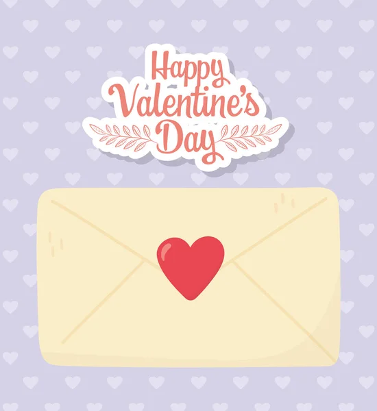 Happy valentines day, envelope message heart hearts decoration background — Vetor de Stock
