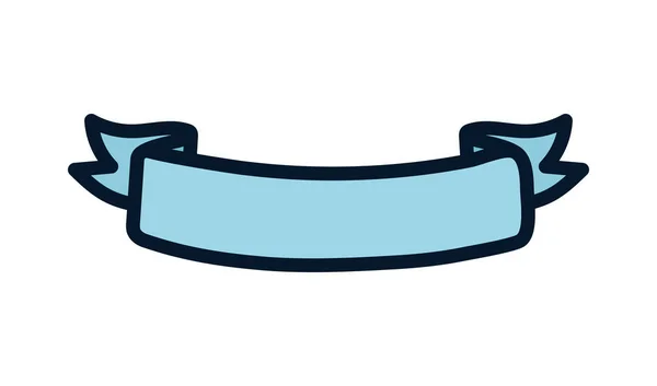 Blaues Band Banner Dekoration Ornament Symbol — Stockvektor