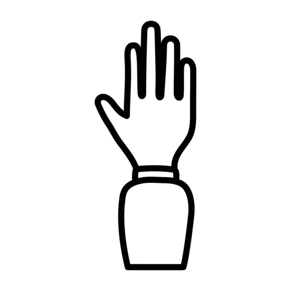 Podniósł otwartą ludzką rękę zatrzymać gestu projekt ikony — Wektor stockowy