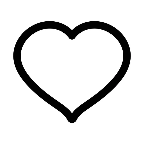 Felice giorno di San Valentino, amore del cuore romantico cartone animato linea spessa — Vettoriale Stock