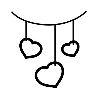 Sevgililer günün kutlu olsun, asılan kalpler dekorasyonu sever.