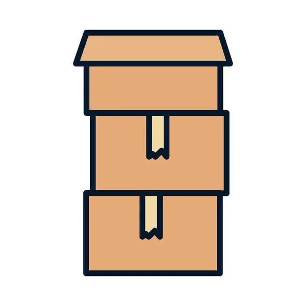 Staplade kartonger behållare lagring välgörenhet och donation — Stock vektor
