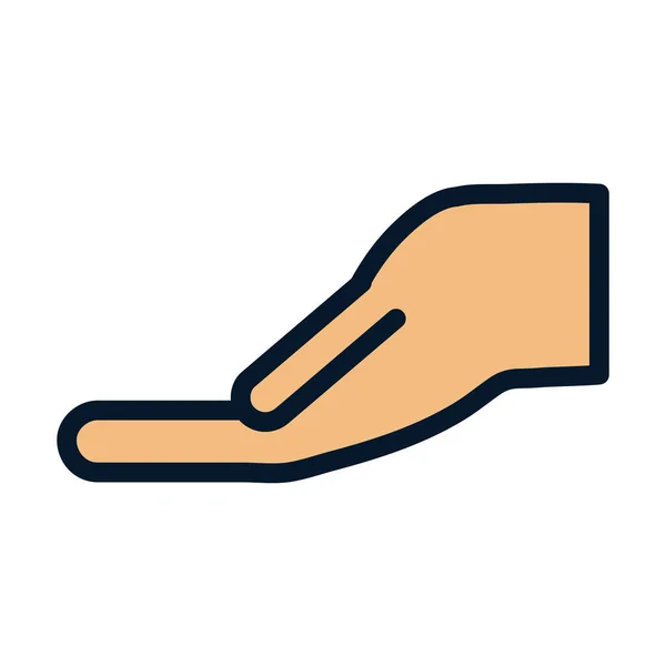 Людська рука допомагає підтримувати значок жесту — стоковий вектор