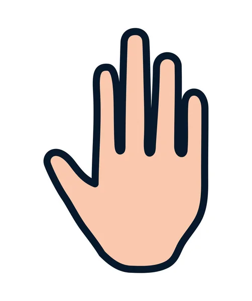 Mano umana che mostra cinque dita fermare gesto icona — Vettoriale Stock