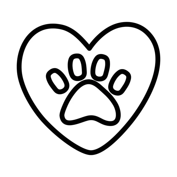Adoption heart love paw animal print campaign — Image vectorielle