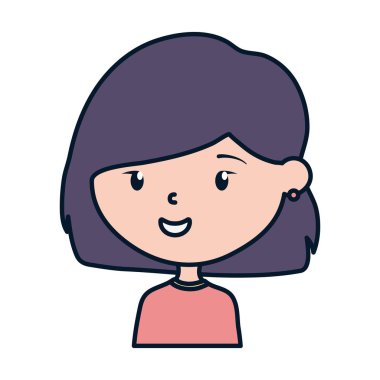 Genç kadın çizgi film karakteri portresi