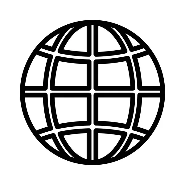 World planet map globe icon white background — стоковый вектор