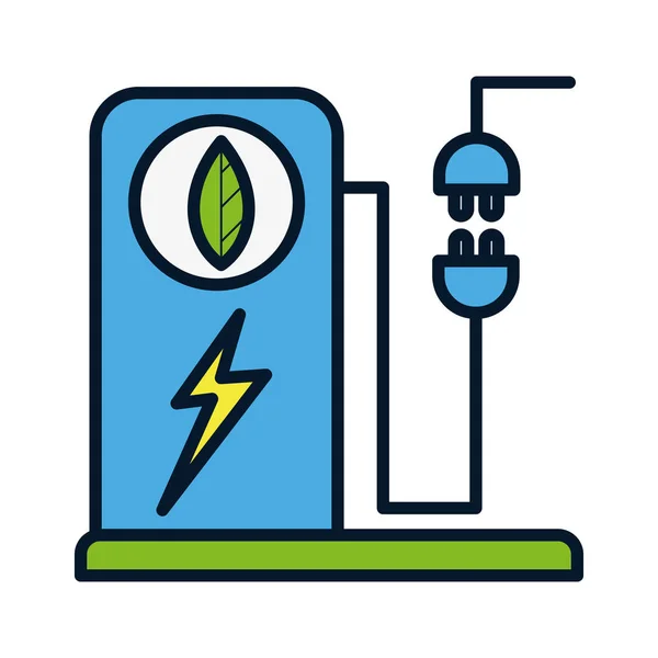 Pump station electric power ecology environment icon — Stock Vector