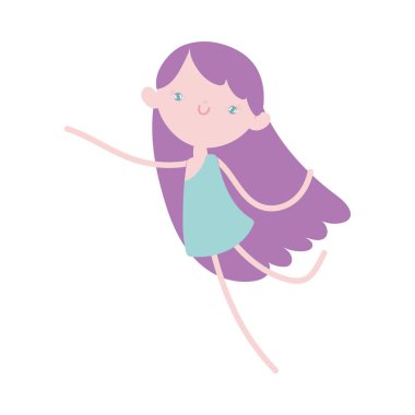 happy valentines day, cute cupid with purple hair love cartoon character