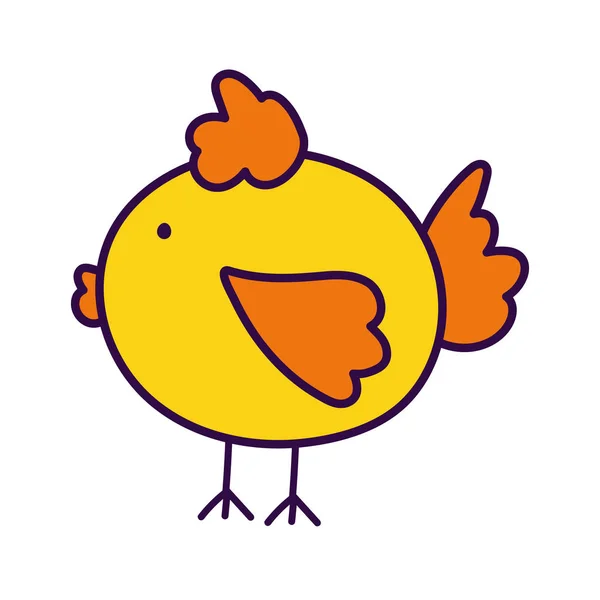 Chicken bird domestic farm animal cartoon — Archivo Imágenes Vectoriales