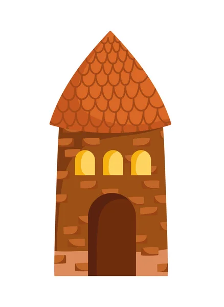 House cottage rural architecture farm cartoon — Stockvektor