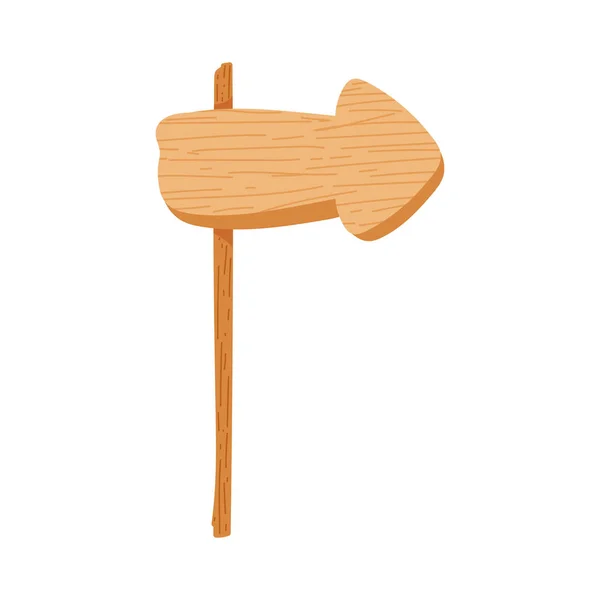 Wooden arrow guide direction on stick — Stockvektor