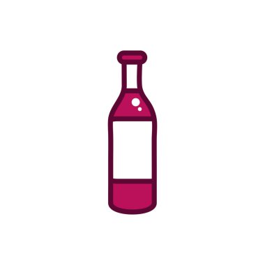 wine bottle liquor celebration drink beverage icon line and filled
