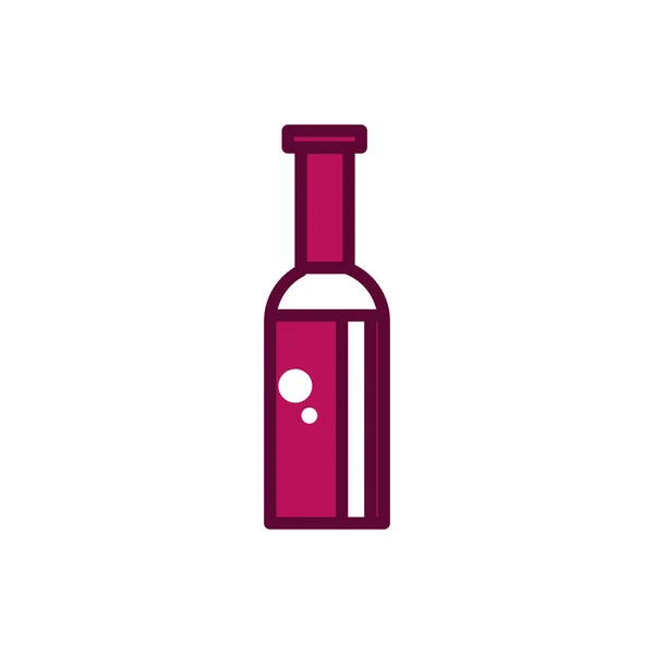 Wine bottle liquor celebration drink beverage icon line and filled —  Vetores de Stock