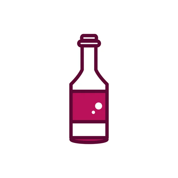 Wine bottle cork liquor celebration drink beverage icon line and filled — 스톡 벡터