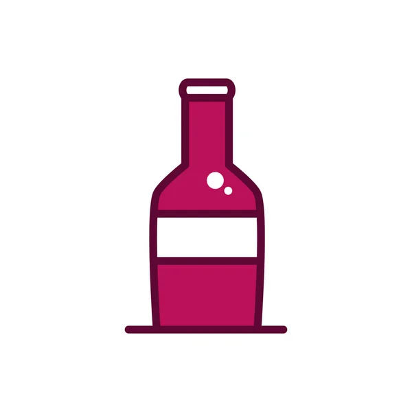 Wine bottle liquor celebration drink beverage icon line and filled — Image vectorielle