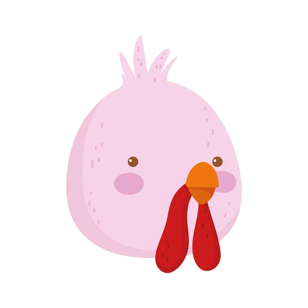 Turkey bird face farm animal cartoon background — Stockvektor