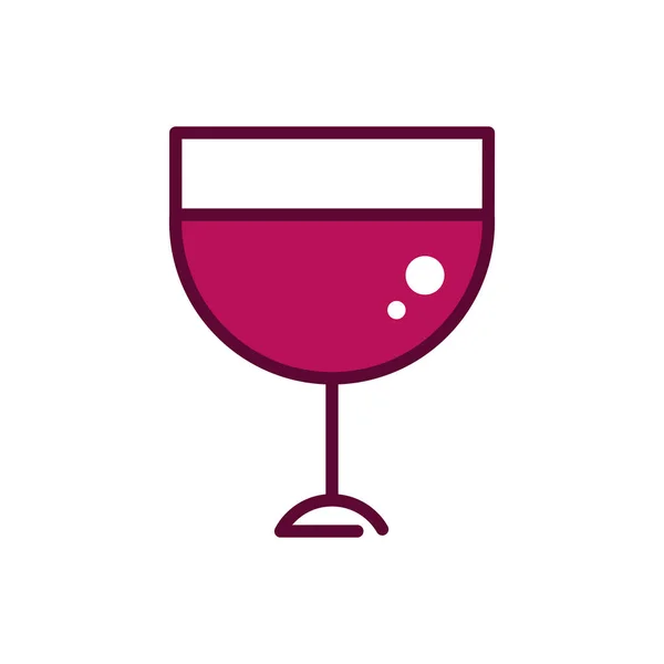 Wine glass globet celebration drink beverage icon line and filled — ストックベクタ