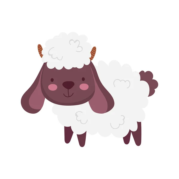 Cute sheep farm animal cartoon —  Vetores de Stock