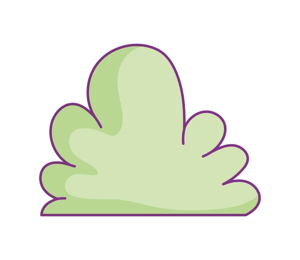 Green bush foliage nature icon design — Vetor de Stock