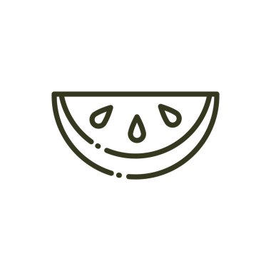 tropical watermelon fruit fresh nature line design