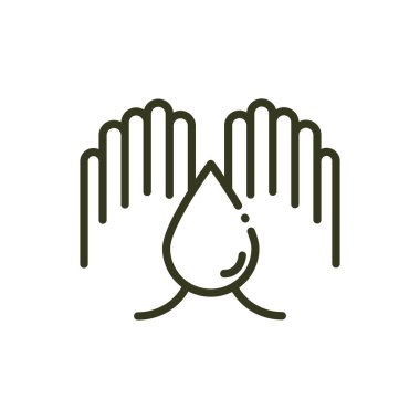 hands water drops ecology nature line design