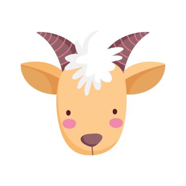 Keçi suratlı sığır çiftliği çizgi film hayvanı