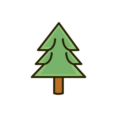 Çam ağacı orman doğası çizimi