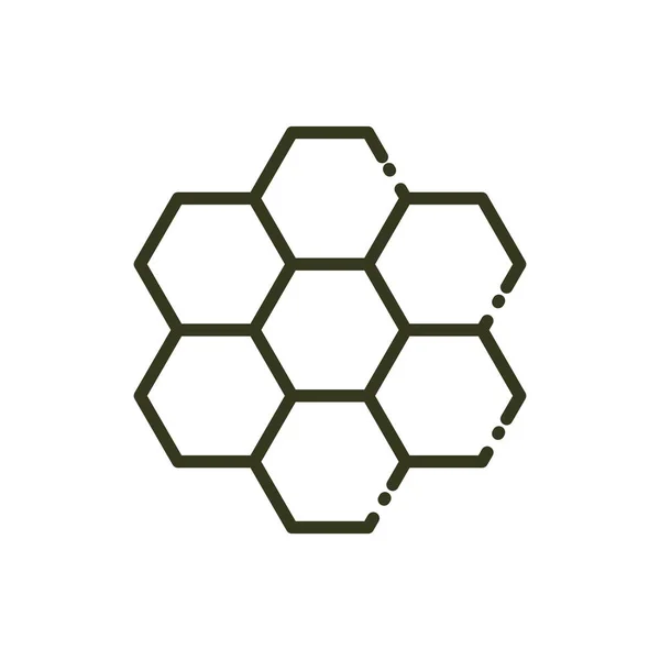 Honeycomb structure bee nature line design — 图库矢量图片