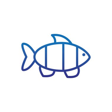 balık deniz yaşamı kalın çizgi mavi