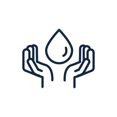 Su bakımı ekoloji ortamı ikonu doğrusal elleri