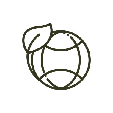 Dünya gezegeni yaprak ekolojisi çevre çizgisi tasarımı